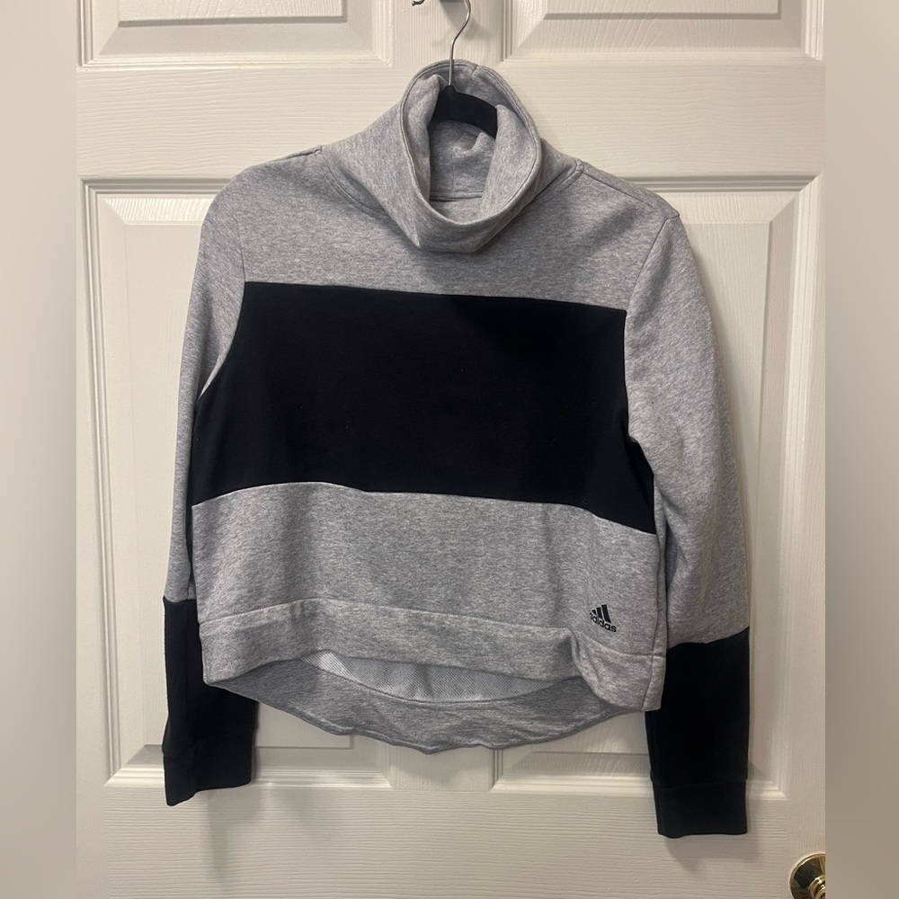 Adidas Women's Black‎ and Gray Turtleneck Women’s Sweatshirt. Sz S